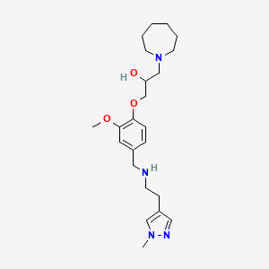 molecular formula C23H36N4O3 B6038130 1-(1-azepanyl)-3-[2-methoxy-4-({[2-(1-methyl-1H-pyrazol-4-yl)ethyl]amino}methyl)phenoxy]-2-propanol 