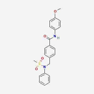 molecular formula C22H22N2O4S B6038134 N-(4-methoxyphenyl)-4-{[(methylsulfonyl)(phenyl)amino]methyl}benzamide 