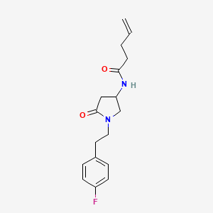 molecular formula C17H21FN2O2 B6038151 N-{1-[2-(4-fluorophenyl)ethyl]-5-oxo-3-pyrrolidinyl}-4-pentenamide 