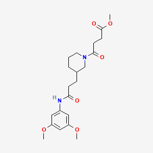 molecular formula C21H30N2O6 B6038159 methyl 4-(3-{3-[(3,5-dimethoxyphenyl)amino]-3-oxopropyl}-1-piperidinyl)-4-oxobutanoate 