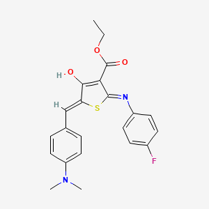 molecular formula C22H21FN2O3S B6038170 ethyl 5-[4-(dimethylamino)benzylidene]-2-[(4-fluorophenyl)amino]-4-oxo-4,5-dihydro-3-thiophenecarboxylate 