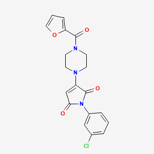 molecular formula C19H16ClN3O4 B6038175 1-(3-chlorophenyl)-3-[4-(2-furoyl)-1-piperazinyl]-1H-pyrrole-2,5-dione 