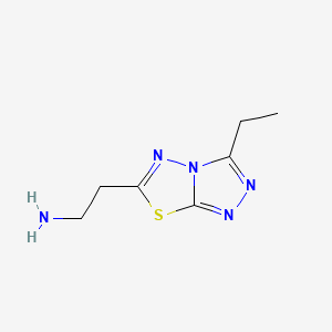 molecular formula C7H11N5S B603818 2-(3-Ethyl[1,2,4]triazolo[3,4-b][1,3,4]thiadiazol-6-yl)ethylamine CAS No. 1049036-74-9