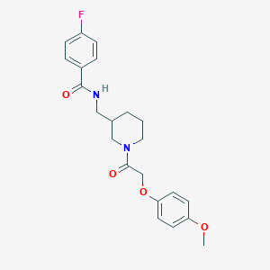 molecular formula C22H25FN2O4 B6038190 4-fluoro-N-({1-[(4-methoxyphenoxy)acetyl]-3-piperidinyl}methyl)benzamide 