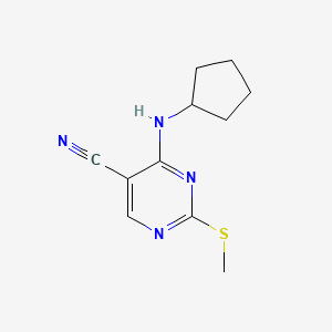 4-Cyclopentylamino-2-methylsulfanylpyrimidine-5-carbonitrile