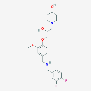 molecular formula C23H30F2N2O4 B6038211 1-[3-(4-{[(3,4-difluorobenzyl)amino]methyl}-2-methoxyphenoxy)-2-hydroxypropyl]-4-piperidinol 