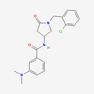 molecular formula C20H22ClN3O2 B6038215 N-[1-(2-chlorobenzyl)-5-oxo-3-pyrrolidinyl]-3-(dimethylamino)benzamide 