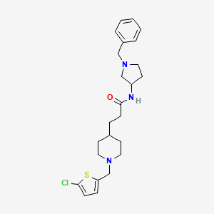 molecular formula C24H32ClN3OS B6038232 N-(1-benzyl-3-pyrrolidinyl)-3-{1-[(5-chloro-2-thienyl)methyl]-4-piperidinyl}propanamide 