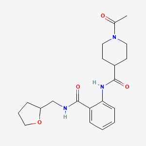 molecular formula C20H27N3O4 B6038241 1-acetyl-N-(2-{[(tetrahydro-2-furanylmethyl)amino]carbonyl}phenyl)-4-piperidinecarboxamide 
