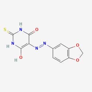 molecular formula C11H8N4O4S B6038248 2-thioxodihydro-4,5,6(1H)-pyrimidinetrione 5-(1,3-benzodioxol-5-ylhydrazone) 