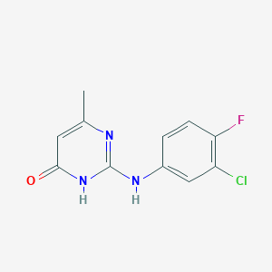molecular formula C11H9ClFN3O B6038251 2-[(3-chloro-4-fluorophenyl)amino]-6-methyl-4(3H)-pyrimidinone 
