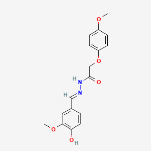 molecular formula C17H18N2O5 B603827 (E)-N'-(4-hydroxy-3-methoxybenzylidene)-2-(4-methoxyphenoxy)acetohydrazide CAS No. 328541-26-0