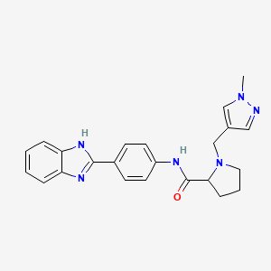 N-[4-(1H-benzimidazol-2-yl)phenyl]-1-[(1-methyl-1H-pyrazol-4-yl)methyl]prolinamide