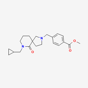 molecular formula C21H28N2O3 B6038297 methyl 4-{[7-(cyclopropylmethyl)-6-oxo-2,7-diazaspiro[4.5]dec-2-yl]methyl}benzoate 