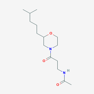 molecular formula C15H28N2O3 B6038338 N-{3-[2-(4-methylpentyl)-4-morpholinyl]-3-oxopropyl}acetamide 