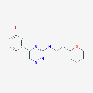 molecular formula C17H21FN4O B6038360 5-(3-fluorophenyl)-N-methyl-N-[2-(tetrahydro-2H-pyran-2-yl)ethyl]-1,2,4-triazin-3-amine 