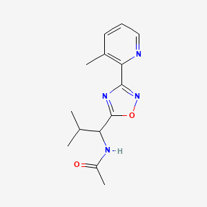 molecular formula C14H18N4O2 B6038367 N-{2-methyl-1-[3-(3-methyl-2-pyridinyl)-1,2,4-oxadiazol-5-yl]propyl}acetamide 
