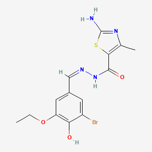 2-amino-N'-(3-bromo-5-ethoxy-4-hydroxybenzylidene)-4-methyl-1,3-thiazole-5-carbohydrazide
