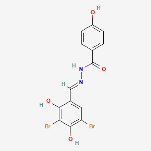 molecular formula C14H10Br2N2O4 B603838 N'-(3,5-dibromo-2,4-dihydroxybenzylidene)-4-hydroxybenzohydrazide CAS No. 469877-40-5