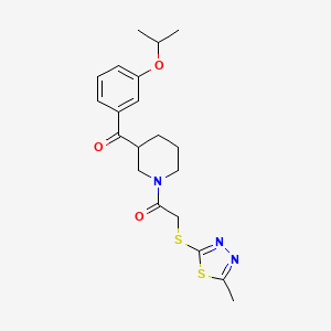 molecular formula C20H25N3O3S2 B6038395 (3-isopropoxyphenyl)(1-{[(5-methyl-1,3,4-thiadiazol-2-yl)thio]acetyl}-3-piperidinyl)methanone 