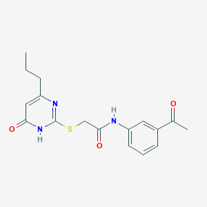 molecular formula C17H19N3O3S B6038445 N-(3-acetylphenyl)-2-[(4-hydroxy-6-propyl-2-pyrimidinyl)thio]acetamide 