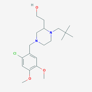 molecular formula C20H33ClN2O3 B6038453 2-[4-(2-chloro-4,5-dimethoxybenzyl)-1-(2,2-dimethylpropyl)-2-piperazinyl]ethanol 