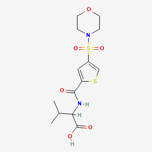molecular formula C14H20N2O6S2 B6038460 N-{[4-(4-morpholinylsulfonyl)-2-thienyl]carbonyl}valine 