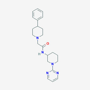 molecular formula C22H29N5O B6038468 2-(4-phenyl-1-piperidinyl)-N-[1-(2-pyrimidinyl)-3-piperidinyl]acetamide 