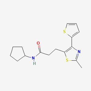 N-cyclopentyl-3-(2-methyl-4-(thiophen-2-yl)thiazol-5-yl)propanamide