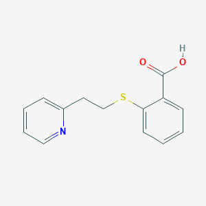 molecular formula C14H13NO2S B6038475 2-{[2-(2-pyridinyl)ethyl]thio}benzoic acid 
