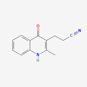 molecular formula C13H12N2O B603851 3-(2-Methyl-4-oxo-1,4-dihydro-3-quinolinyl)propanenitrile CAS No. 1175695-79-0