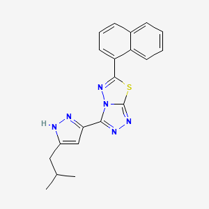 molecular formula C20H18N6S B603853 3-(3-isobutyl-1H-pyrazol-5-yl)-6-(1-naphthyl)[1,2,4]triazolo[3,4-b][1,3,4]thiadiazole CAS No. 1160227-04-2