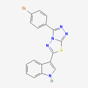 molecular formula C17H10BrN5S B603854 3-[3-(4-bromophenyl)[1,2,4]triazolo[3,4-b][1,3,4]thiadiazol-6-yl]-1H-indole CAS No. 929967-24-8