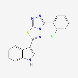 molecular formula C17H10ClN5S B603856 3-[3-(2-chlorophenyl)[1,2,4]triazolo[3,4-b][1,3,4]thiadiazol-6-yl]-1H-indole CAS No. 951963-49-8