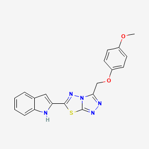 molecular formula C19H15N5O2S B603857 2-{3-[(4-methoxyphenoxy)methyl][1,2,4]triazolo[3,4-b][1,3,4]thiadiazol-6-yl}-1H-indole CAS No. 951998-26-8
