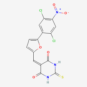 molecular formula C15H7Cl2N3O5S B6038579 5-{[5-(2,5-dichloro-4-nitrophenyl)-2-furyl]methylene}-2-thioxodihydro-4,6(1H,5H)-pyrimidinedione 