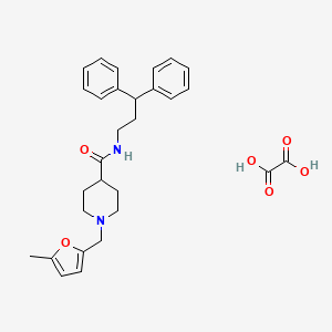 N-(3,3-diphenylpropyl)-1-[(5-methyl-2-furyl)methyl]-4-piperidinecarboxamide oxalate
