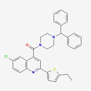 molecular formula C33H30ClN3OS B6038586 6-chloro-4-{[4-(diphenylmethyl)-1-piperazinyl]carbonyl}-2-(5-ethyl-2-thienyl)quinoline 