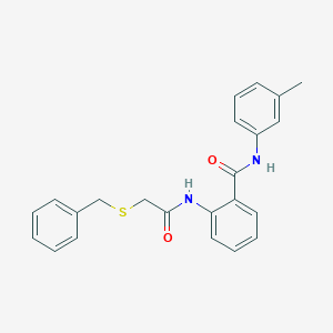 molecular formula C23H22N2O2S B6038588 2-{[(benzylthio)acetyl]amino}-N-(3-methylphenyl)benzamide 