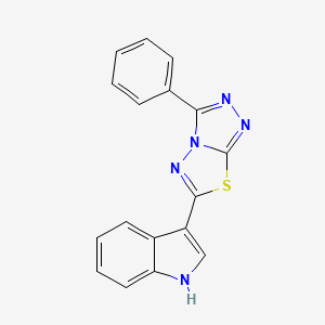 molecular formula C17H11N5S B603859 3-(3-phenyl[1,2,4]triazolo[3,4-b][1,3,4]thiadiazol-6-yl)-1H-indole CAS No. 929823-41-6