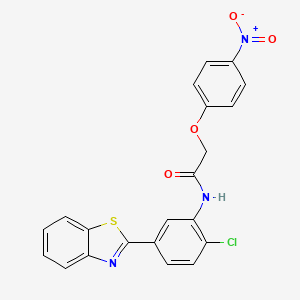 molecular formula C21H14ClN3O4S B6038593 N-[5-(1,3-benzothiazol-2-yl)-2-chlorophenyl]-2-(4-nitrophenoxy)acetamide 