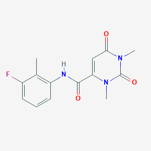 molecular formula C14H14FN3O3 B6038601 N-(3-fluoro-2-methylphenyl)-1,3-dimethyl-2,6-dioxo-1,2,3,6-tetrahydropyrimidine-4-carboxamide 