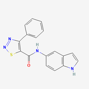 molecular formula C17H12N4OS B6038608 N-1H-indol-5-yl-4-phenyl-1,2,3-thiadiazole-5-carboxamide 