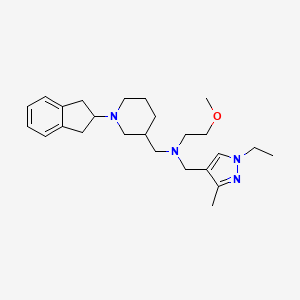 molecular formula C25H38N4O B6038611 N-{[1-(2,3-dihydro-1H-inden-2-yl)-3-piperidinyl]methyl}-N-[(1-ethyl-3-methyl-1H-pyrazol-4-yl)methyl]-2-methoxyethanamine 