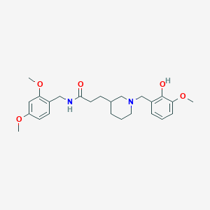 molecular formula C25H34N2O5 B6038620 N-(2,4-dimethoxybenzyl)-3-[1-(2-hydroxy-3-methoxybenzyl)-3-piperidinyl]propanamide 