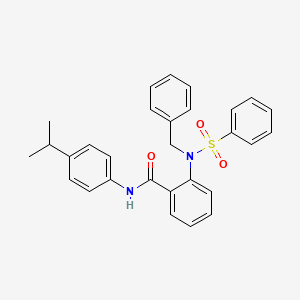 molecular formula C29H28N2O3S B6038628 2-[benzyl(phenylsulfonyl)amino]-N-(4-isopropylphenyl)benzamide 