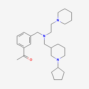 molecular formula C27H43N3O B6038636 1-[3-({[(1-cyclopentyl-3-piperidinyl)methyl][2-(1-piperidinyl)ethyl]amino}methyl)phenyl]ethanone 