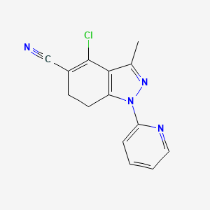 molecular formula C14H11ClN4 B6038642 4-chloro-3-methyl-1-pyridin-2-yl-6,7-dihydro-1H-indazole-5-carbonitrile 