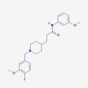 molecular formula C23H29FN2O3 B6038647 3-[1-(4-fluoro-3-methoxybenzyl)-4-piperidinyl]-N-(3-methoxyphenyl)propanamide 