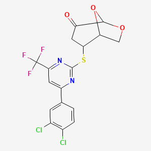 2-{[4-(3,4-dichlorophenyl)-6-(trifluoromethyl)pyrimidin-2-yl]thio}-6,8-dioxabicyclo[3.2.1]octan-4-one